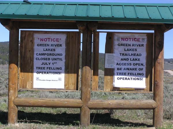 Campground closed. Photo by Pinedale Online.