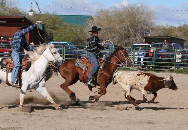 Team Roping. Photo by Pinedale Online.