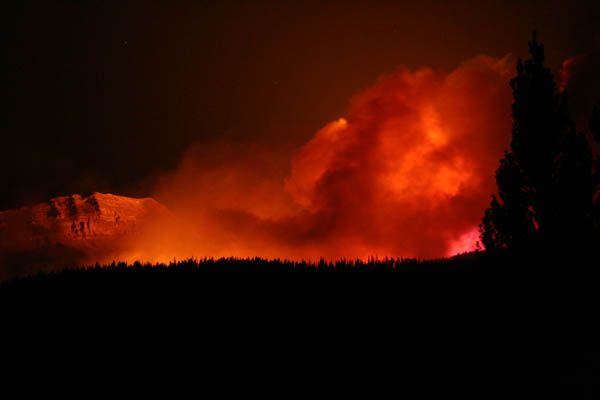 Orange fire glow. Photo by Clint Gilchrist, Pinedale Online.