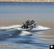 Boating Boulder Lake. Photo by Clint Gilchrist, Pinedale Online.