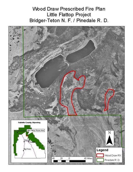 Prescribed Burn Map. Photo by Bridger-Teton National Forest.