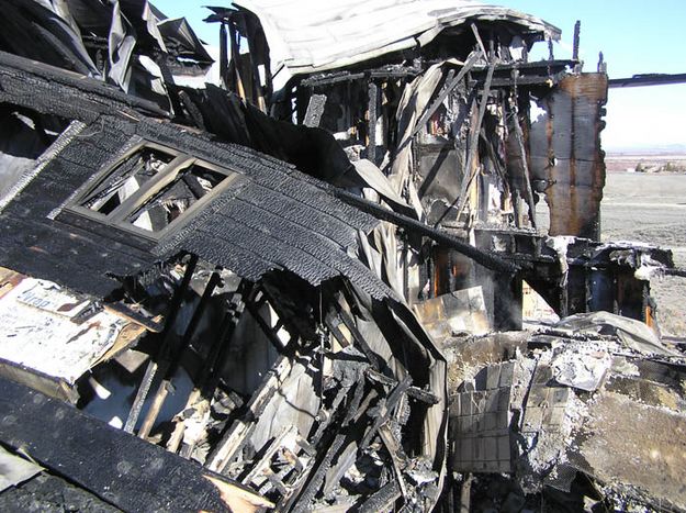 Fire damage. Photo by Dawn Ballou, Pinedale Online.