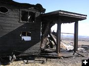 Fire damage. Photo by Dawn Ballou, Pinedale Online.