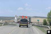 Gas field traffic across bridges. Photo by Dawn Ballou, Pinedale Online.