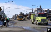 Fire truck escort. Photo by Sue Sommers, Pinedale Online.