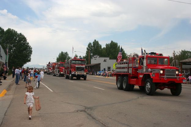 Big Piney / Marbleton Fire Engines. Photo by Pinedale Online.