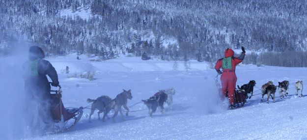 6-Dog race. Photo by Trey Wilkinson, Sublette Examiner.