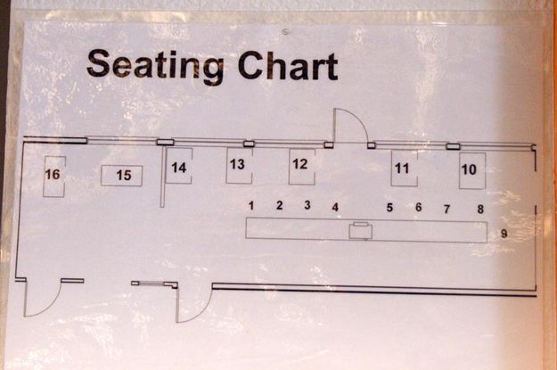 Seating chart. Photo by Dawn Ballou, Pinedale Online.