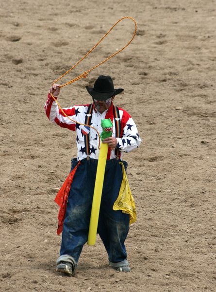 Clown Cody Miller. Photo by Dawn Ballou, Pinedale Online.