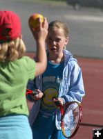 Catching the Ball. Photo by Pam McCulloch, Pinedale Online.