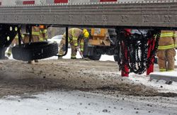 Truck Spill. Photo by Casey Dean, Pinedale Roundup.