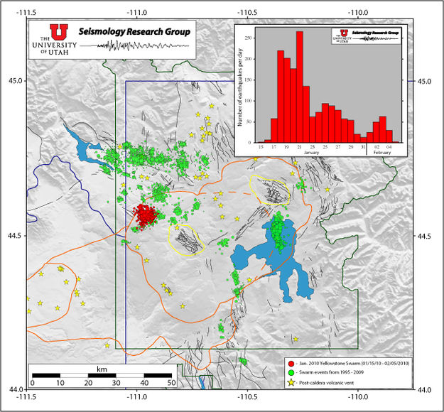 Yellowstone earthquakees. Photo by Yellowstone Volcano Observatory.