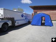 Decontamination tent. Photo by Bill Winney.