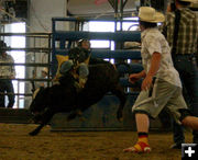 Jaspur Brower - Calf Riding. Photo by Dawn Ballou, Pinedale Online.