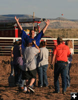 He did it!. Photo by Dawn Ballou, Pinedale Online.