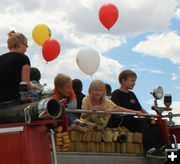 Fire truck ride. Photo by Dawn Ballou, Pinedale Online.