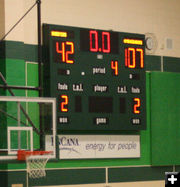 Final Score - 42 to 107. Photo by Dawn Ballou, Pinedale Online.