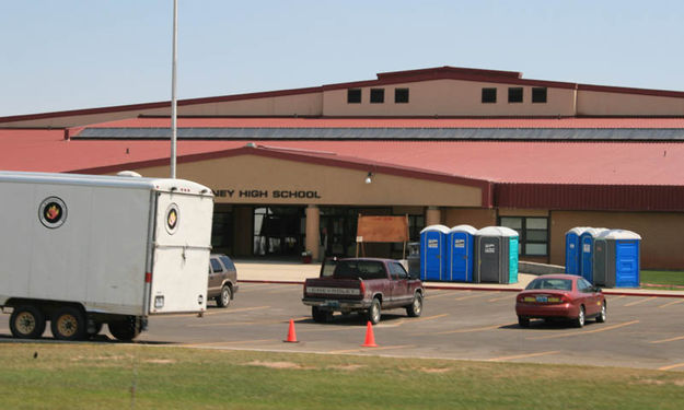 Big Piney High School Fire Camp. Photo by Dawn Ballou, Pinedale Online.