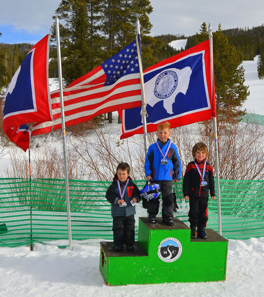 Podium - Boys under 8. Photo by Terry Allen.