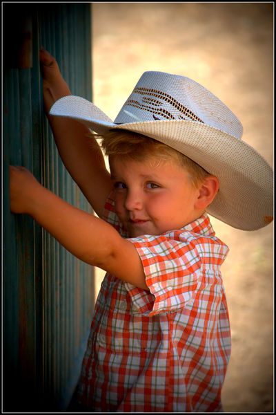 Grady Wants into Horse Trailer. Photo by Terry Allen.