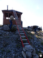 Long ladder. Photo by Dawn Ballou, Pinedale Online.