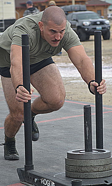 Sled Push. Photo by Terry Allen.