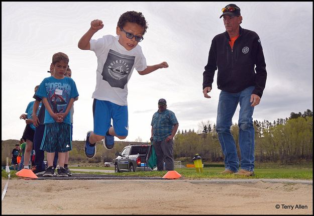 Marley's Standing Long Jump. Photo by Terry Allen.