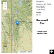 Roosevelt Fire location map. Photo by .