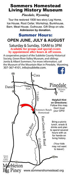 Map to Homestead. Photo by Sommers Ranch Homestead.