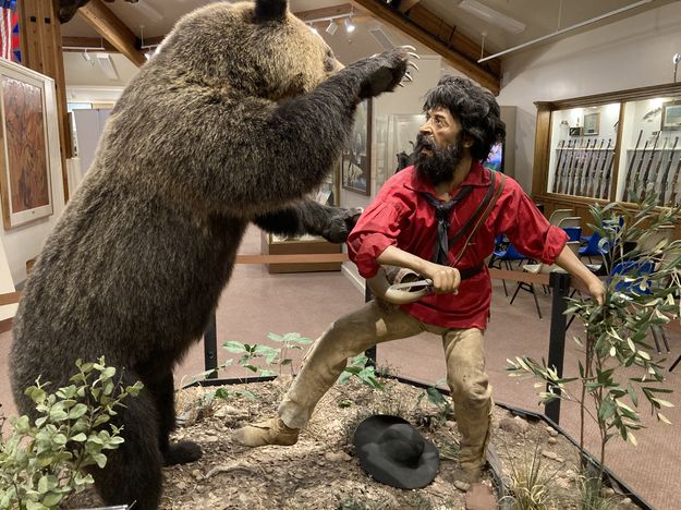 Grizzly Bear attack on Hugh Glass. Photo by Dawn Ballou, Pinedale Online.