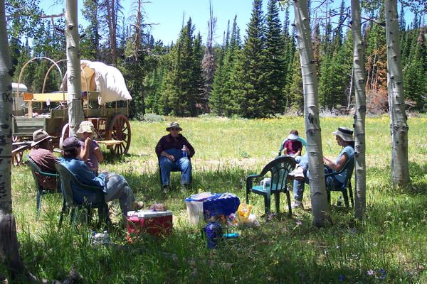 Relaxing in camp. Photo by Wagons A+cross Wyoming.