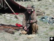 Starting a fire. Photo by Pinedale Online.