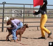 Goat tail tying. Photo by Pinedale Online.