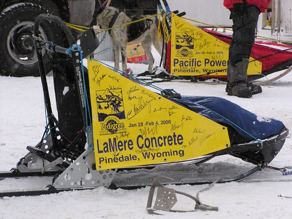 Sled Dog Race Sponsors. Photo by Dawn Ballou, Pinedale Online.