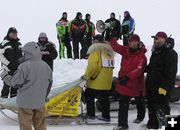 Boulding at race start line. Photo by Dawn Ballou, Pinedale Online.