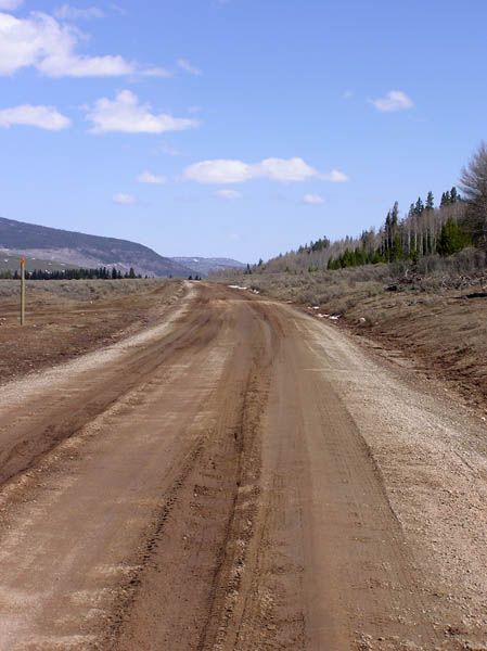 Soft road with ruts. Photo by Dawn Ballou, Pinedale Online.