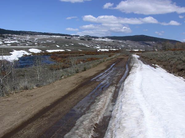 Wet and rutted. Photo by Dawn Ballou, Pinedale Online.