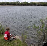 Paden fishing. Photo by Dawn Ballou, Pinedale Online.