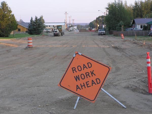 Getting ready to pave. Photo by Pinedale Online.