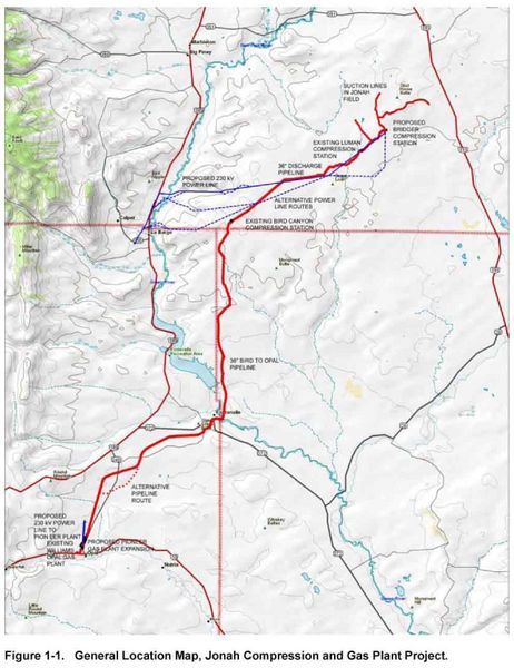 Jonah Pipeline Map. Photo by BLM.