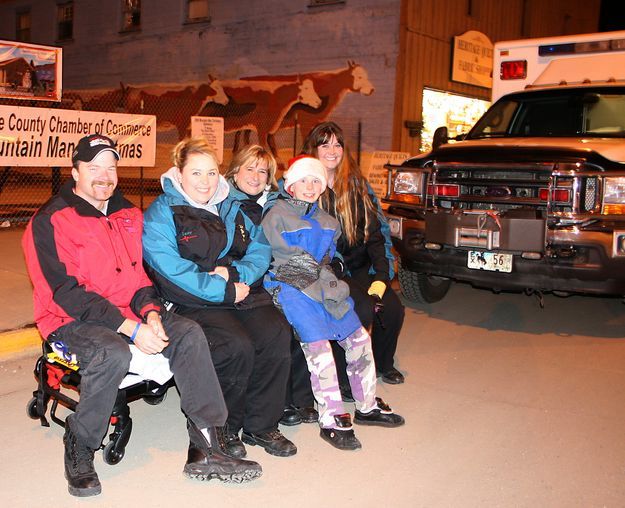 Ambulance standing by. Photo by Pam McCulloch, Pinedale Online.