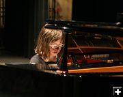 Brenna Neal on the piano. Photo by Pam McCulloch, Pinedale Online.