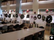 Wreaths set up. Photo by Dawn Ballou, Pinedale Online.