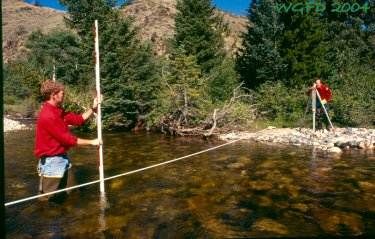 Instream Flow Monitoring. Photo by Wyoming Game & Fish.