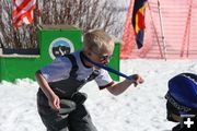 Showing off medal. Photo by Pam McCulloch, Pinedale Online.