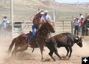 Team Roping. Photo by Clint Gilchrist, Pinedale Online.