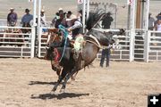 Saddle Bronc. Photo by Clint Gilchrist, Pinedale Online.