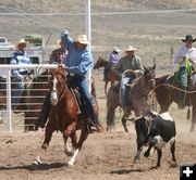 Team Roping. Photo by Clint Gilchrist, Pinedale Online.