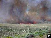 Flames approach. Photo by Jesse Lake, Lakeside Lodge.