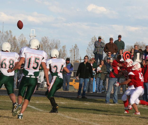 Interception. Photo by Clint Gilchrist, Pinedale Online.